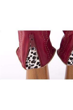 Guanti in pelle rossa con inserto in cavallino Capri Gloves | CA2420REDBEIGE
